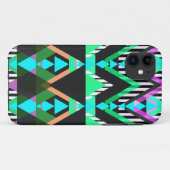 Türkis-Pop-Azteke Case-Mate iPhone Hülle (Rückseite (Horizontal))