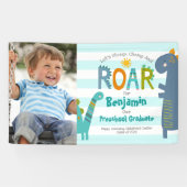 Türkis Preschool Abschluss Foto Dinosaur Boy Banner (Horizontal)