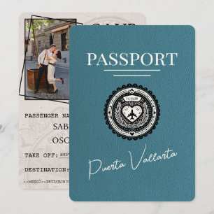 Türkis Puerta Vallarta Reisepass Save The Date