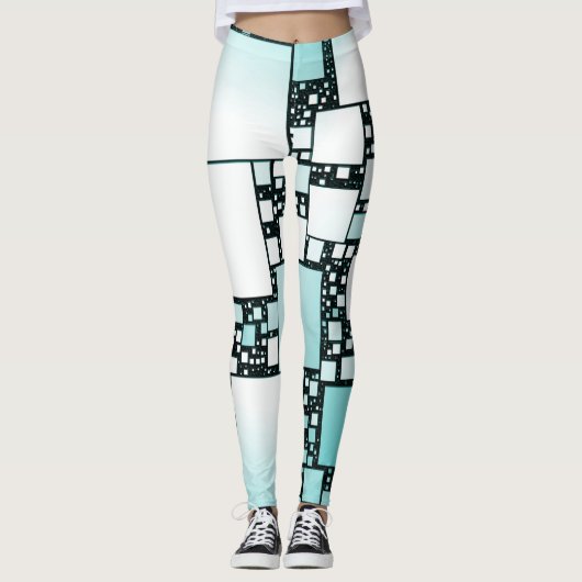 Türkis-Quadrat-Leggings Leggings (Vorderseite)