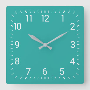 Türkis-quadratische Wanduhr