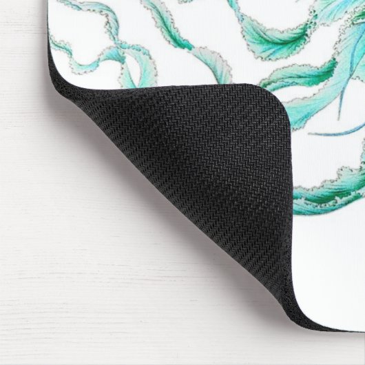 Türkis-Quallen nautisch/Strand-Mausunterlage Mousepad (Ecke)