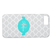 Türkis Quatrefoil Personalisiert Case-Mate iPhone Hülle (Rückseite (Horizontal))
