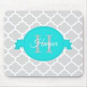 Türkis Quatrefoil Personalisiert Mouse Pad Mousepad (Vorne)