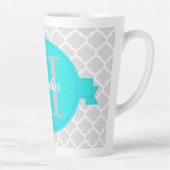 Türkis Quatrefolie Personalisiert Latte Tasse (Rechts)