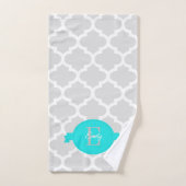 Türkis Quatrefolien Personalisiert Badehandtuch Se Badhandtuch Set (Handtuch)
