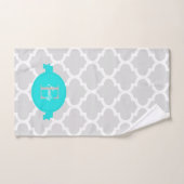 Türkis Quatrefolien Personalisiert Badehandtuch Se Badhandtuch Set (Handtuch)