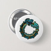 Türkis Quetzalcoatl Button (Vorne & Hinten)