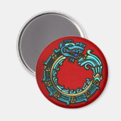 Türkis Quetzalcoatl Magnet (Vorderseite/Rückseite)