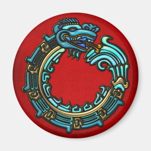 Türkis Quetzalcoatl Magnet (Vorne)