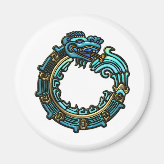 Türkis Quetzalcoatl Magnet (Vorne)