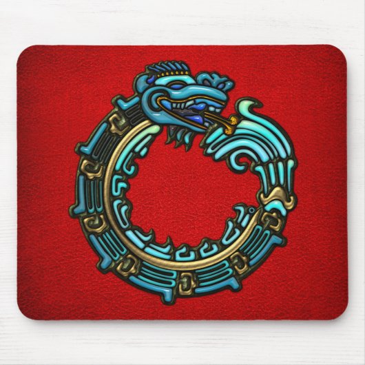 Türkis Quetzalcoatl Mousepad (Vorne)