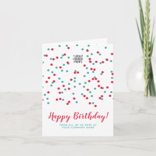 Türkis Red Confetti SVG Happy Birthday Logo Karte (Vorderseite)