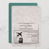 Türkis Reno Passport Hochzeit Einladung (Vorne/Hinten)