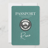 Türkis Reno Passport Hochzeit Einladung (Rückseite)