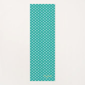 Türkis Retro Chic Polka Dots Monogram Übung Yogamatte (Vorderseite)