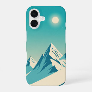 Türkis Retro-Gipfel iPhone 16 Hülle