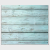 Türkis Retro Rustikales Holz Geschenkpapier (Flach)