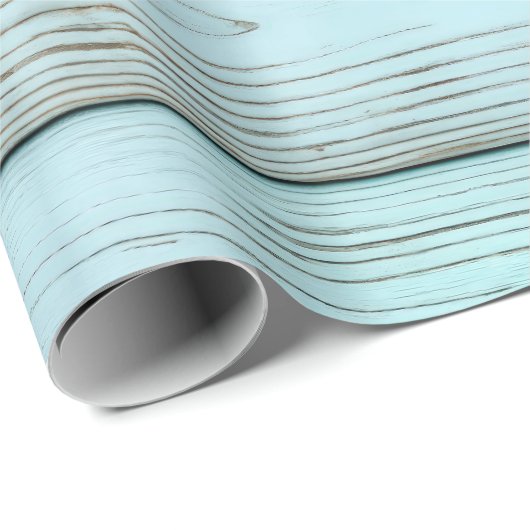 Türkis Retro Rustikales Holz Geschenkpapier (Rolleneckpunkt)