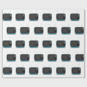 Türkis Retro TV Geschenkpapier (Flach)