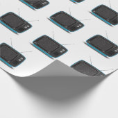 Türkis Retro TV Geschenkpapier (Ecke)
