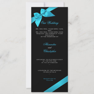 Türkis Ribbon Hochzeitsankündigung 2 Einladung