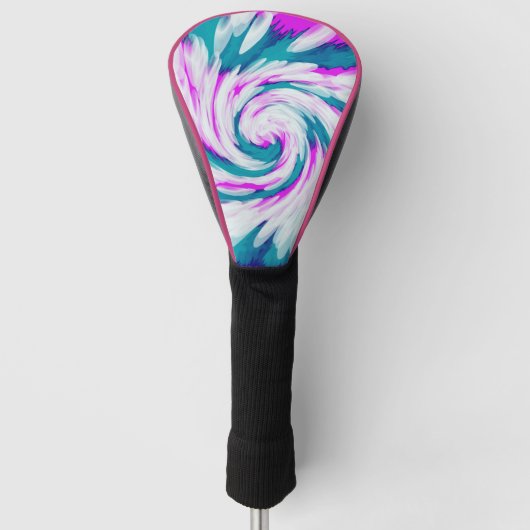 Türkis-rosa Krawatten-Strudel Golf Headcover (Vorderseite)