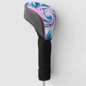 Türkis-rosa Krawatten-Strudel Golf Headcover (angewinkelt)