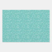 Türkis rosa Lila weiße Raumplaner Geschenkpapier Set (Vorderseite)