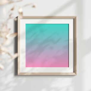 Türkis Rosa Ombre Poster