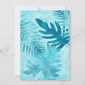 Türkis, rosa tropische Blume Bat Mitzvah Einladung (Rückseite)