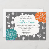 Türkis, rosa und Orange Duschen-Einladung Einladung (Vorne/Hinten)