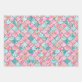 Türkis, Rosa und Silber-Meerjungenskala Geschenkpapier Set (Vorderseite 3)