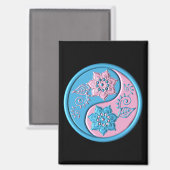 Türkis & Rosa Yin Yang Magnet (Vorderseite/Rückseite)