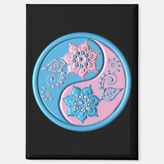Türkis & Rosa Yin Yang Magnet (Vorderseite)