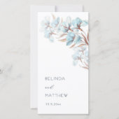 Türkis-Roségold-Blumen | Hochzeitsprogramm (Vorderseite)