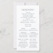 Türkis-Roségold-Blumen | Hochzeitsprogramm (Rückseite)