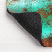Türkis Rost Abstrakt Mousepad (Ecke)