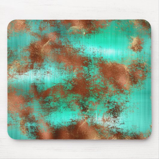 Türkis Rost Abstrakt Mousepad (Vorne)