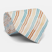 Türkis, Rost, Aprikose, Wasserfarben Streifen Krawatte (Gerollt)