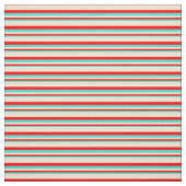 Türkis, Rot und Beige farbige Linien Stoff (Muster)