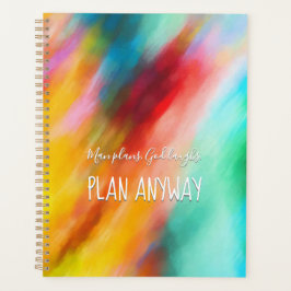 Türkis, rot und gelb planer