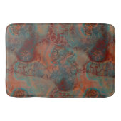 Türkis, Rot und Rostmarmor abstrakt Badematte (Vorderseite)