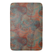 Türkis, Rot und Rostmarmor abstrakt Badematte (Vorderseite Vertikal)