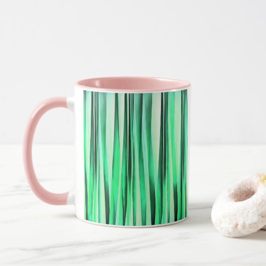 Türkis-Ruhe-Stripy Muster Tasse (Mit Donut)