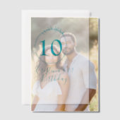 Türkis. Runder Glitzer 10. Geburtstag kühl Pergament Einladungen (Versatz (Ehepaar))