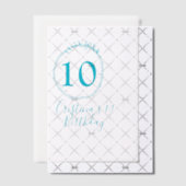Türkis. Runder Glitzer 10. Geburtstag kühl Pergament Einladungen (Versetzt (Einladung))