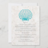 Türkis Rustic Seashell Hochzeitsinformationen Einladung (Vorderseite)