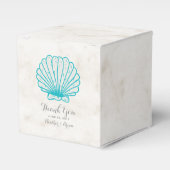 Türkis Rustic Seashell Wedding Geschenkschachtel (Vorderseite)