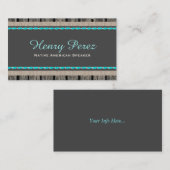 Türkis-rustikale hölzerne schlichte visitenkarte (Vorne/Hinten)